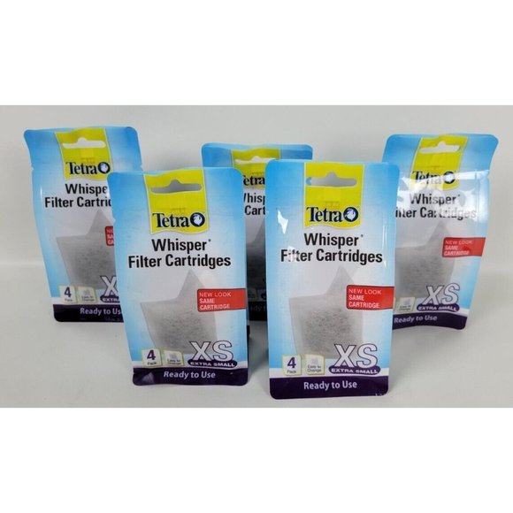 Five 4 Packs Tetra Whisper Filter Cartidges XS (20 Filters Total) - Picture 1 of 5